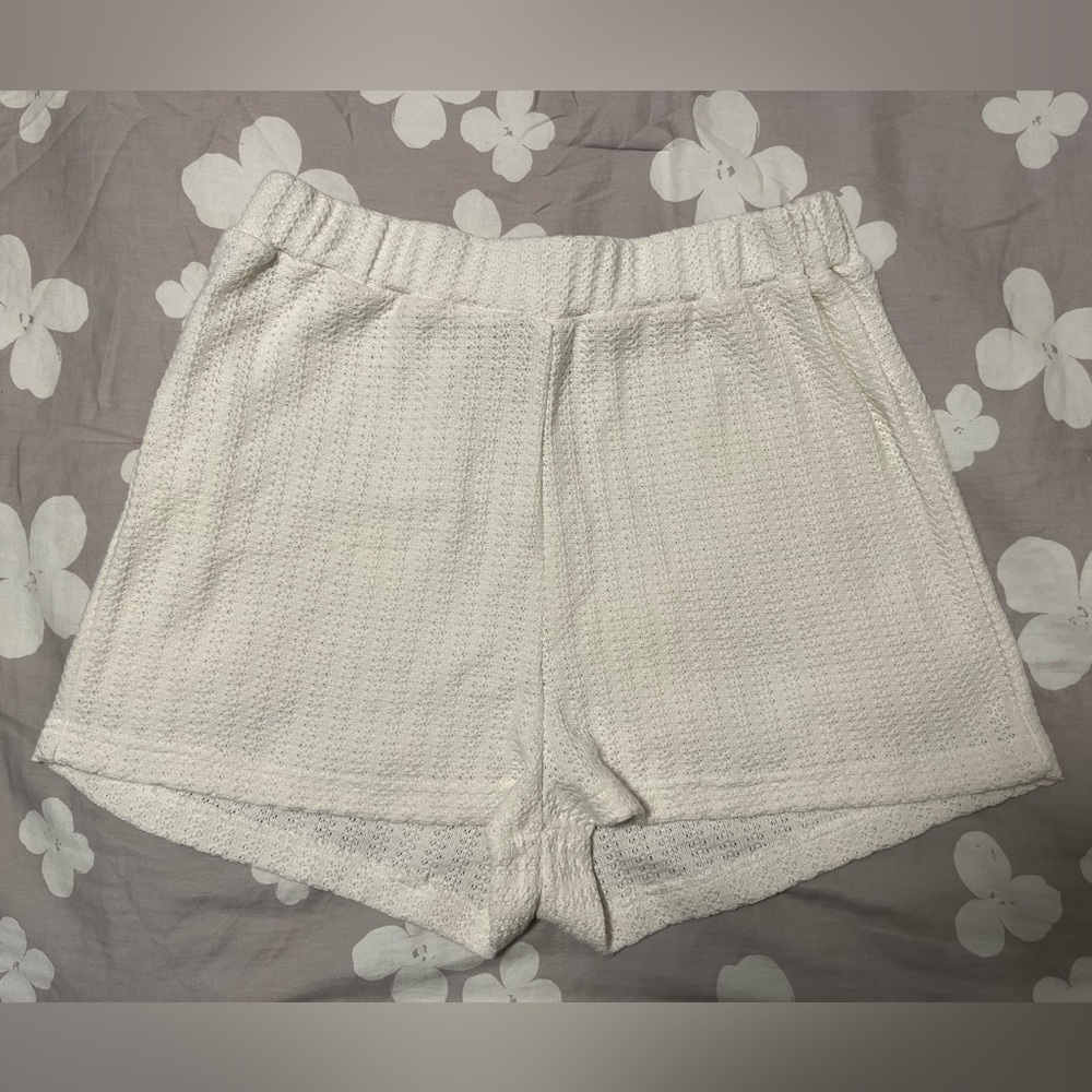 Princess Polly Cammie Knit Set Shorts White